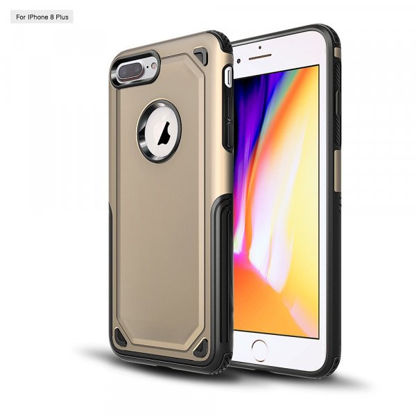 Wholesale iPhone 8 Plus / 7 Plus Tough Armor Hybrid Case (Gold)
